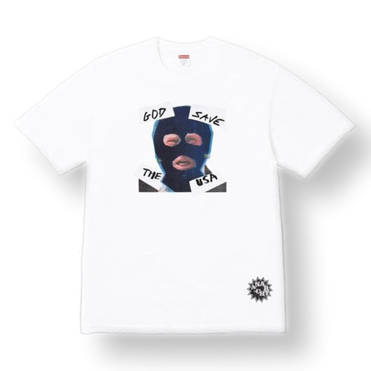 SUPREME GOD SAVE US TEE-WHITE
