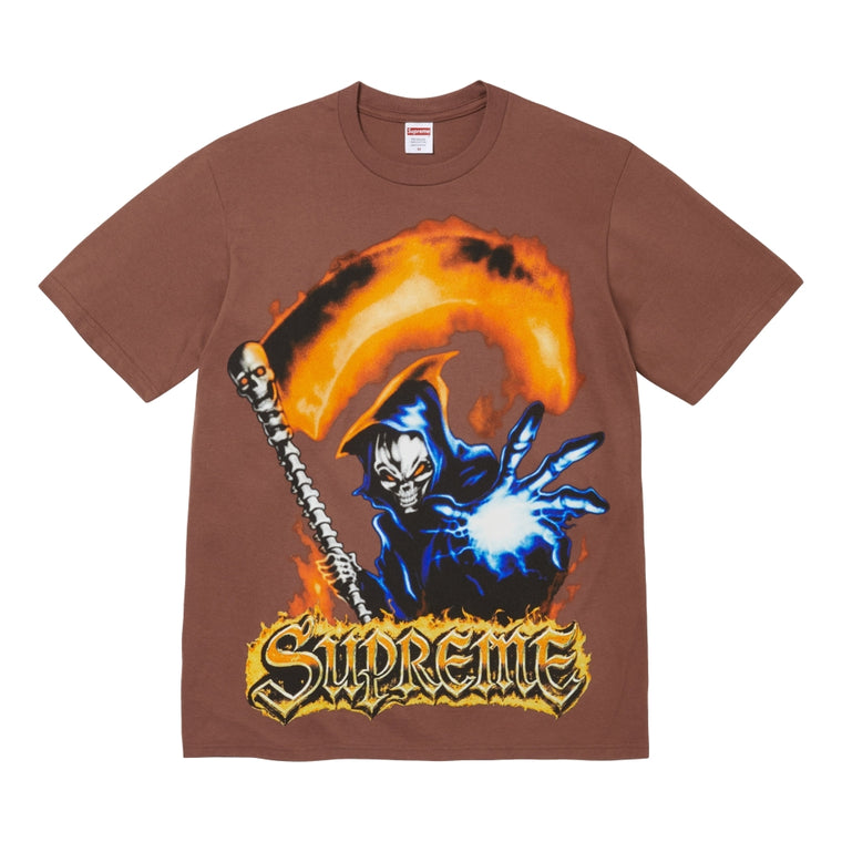 SUPREME GRIM REAPER TEE-BROWN