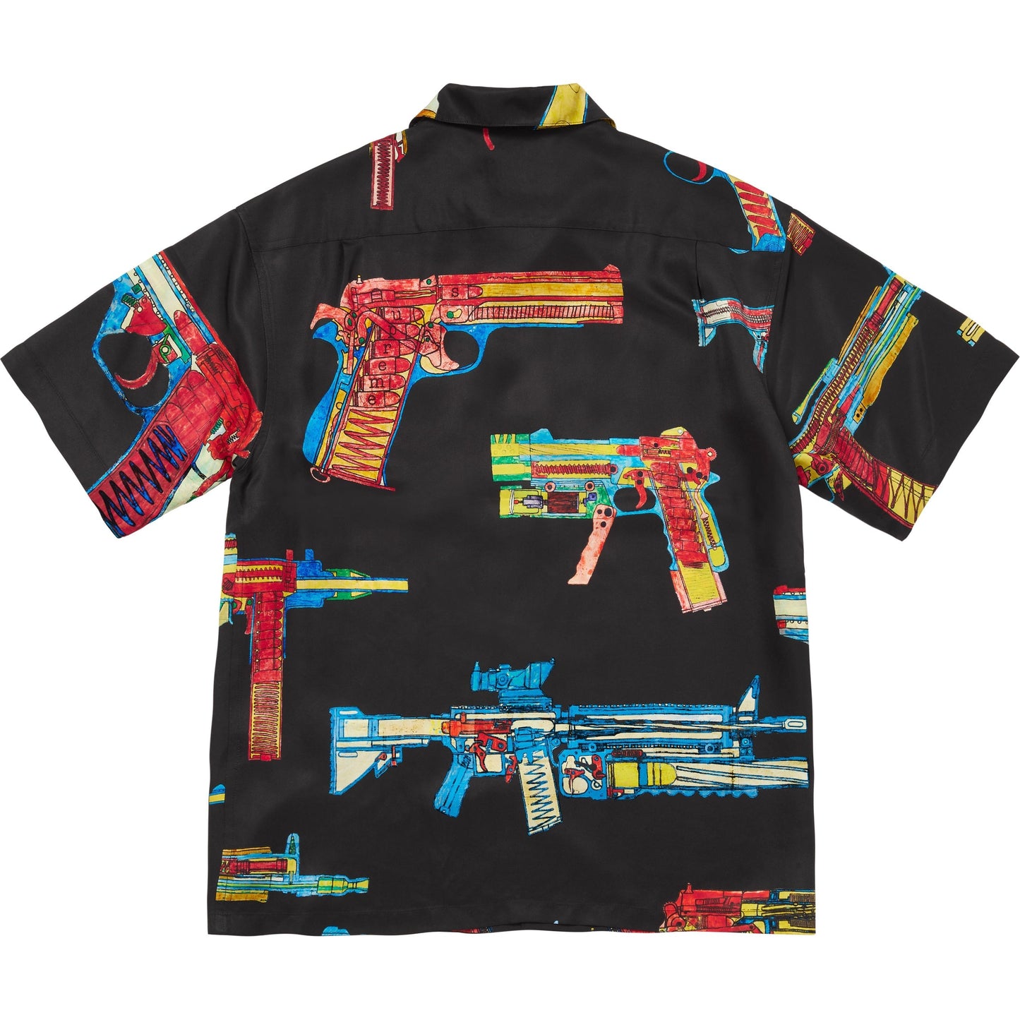 SUPREME GUNS SILK S/S SHIRT-BLACK