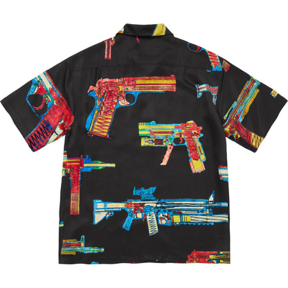 SUPREME GUNS SILK S/S SHIRT-BLACK
