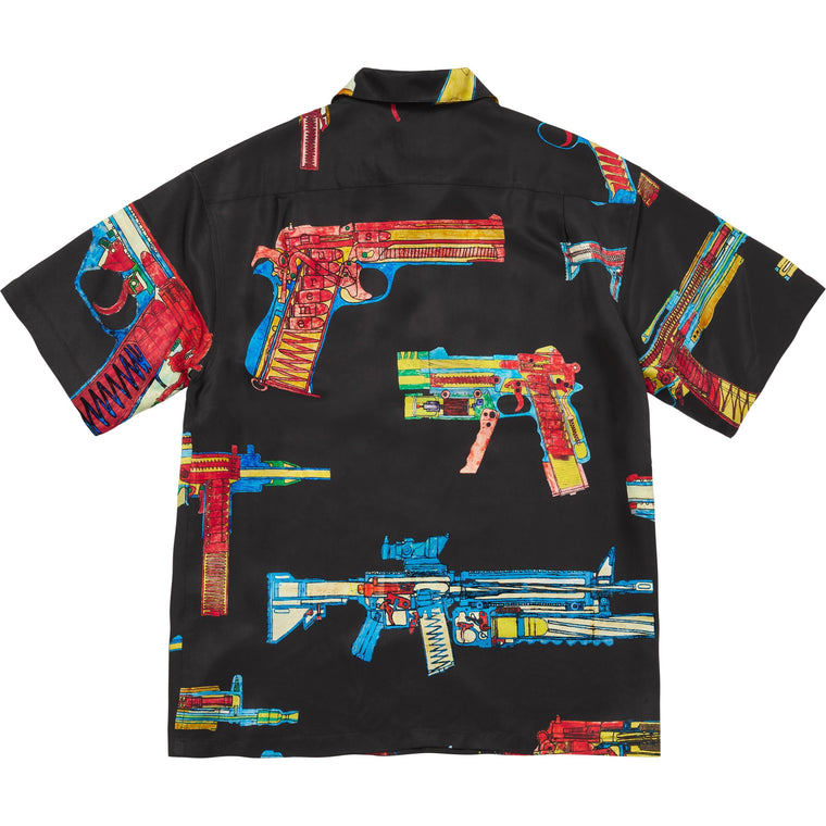 SUPREME GUNS SILK S/S SHIRT-BLACK