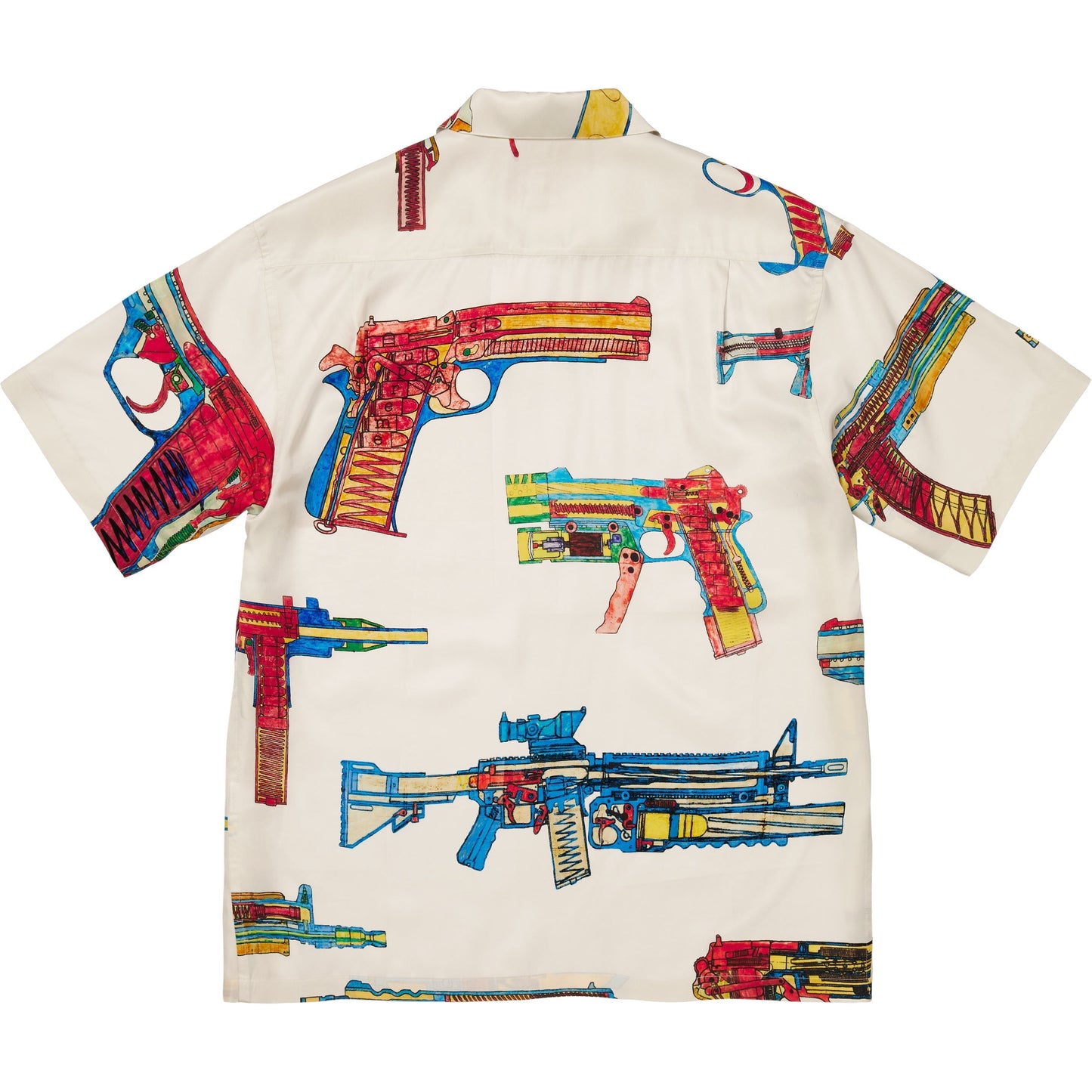 SUPREME GUNS SILK S/S SHIRT-WHITE