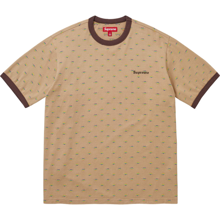 SUPREME HEARTS INTARSIA RINGER TEE-TAN