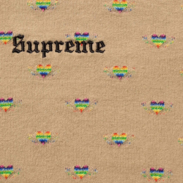 SUPREME HEARTS INTARSIA RINGER TEE-TAN