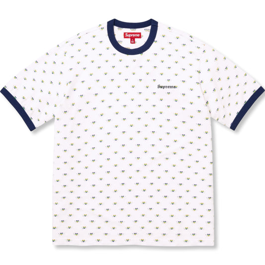 SUPREME HEARTS INTARSIA RINGER TEE-WHITE