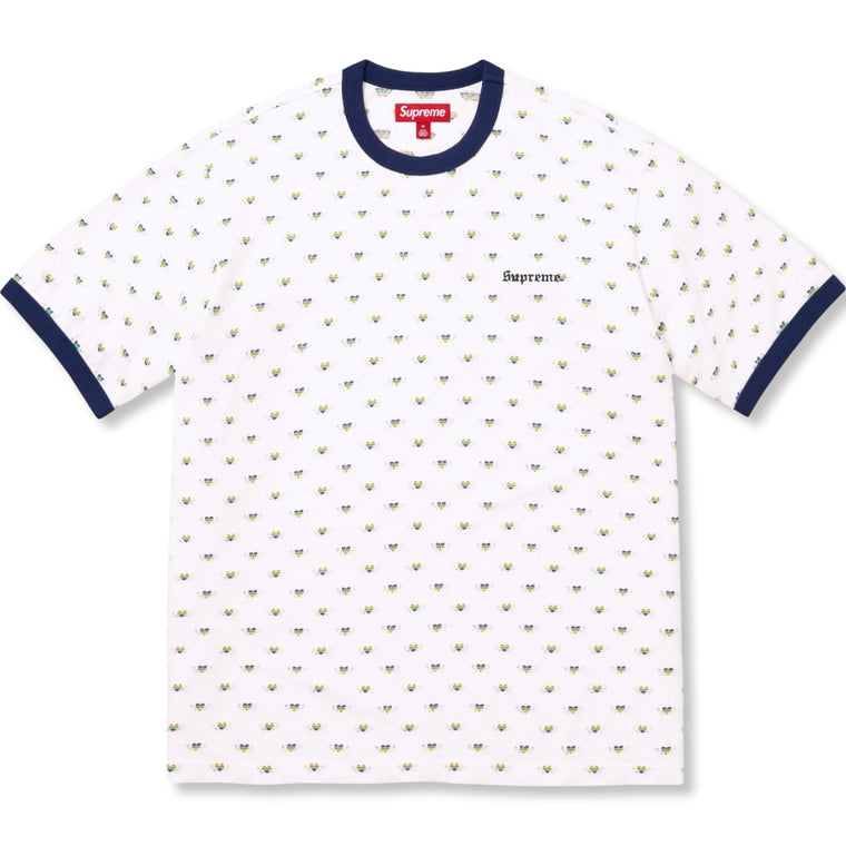 SUPREME HEARTS INTARSIA RINGER TEE-WHITE
