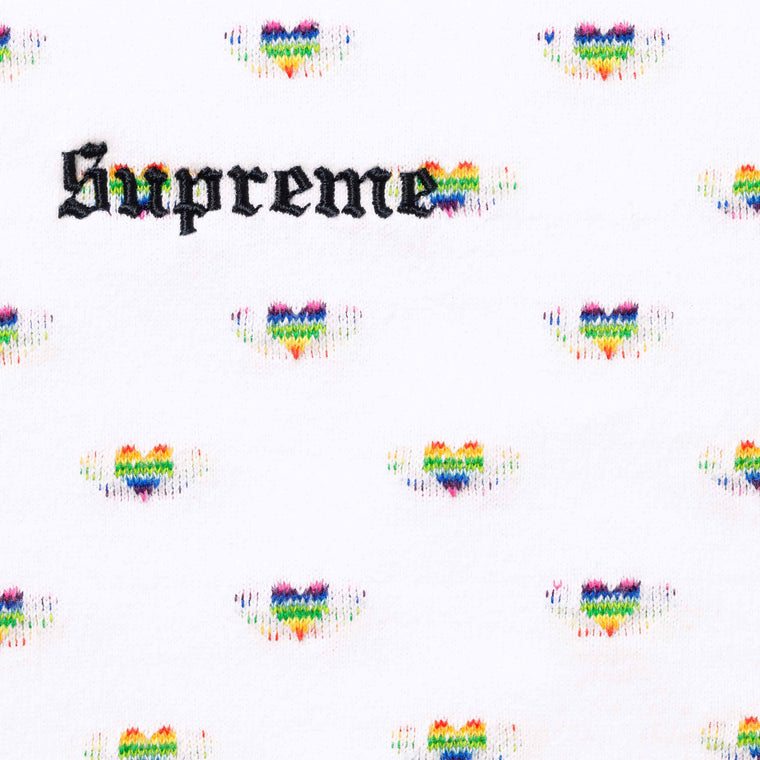 SUPREME HEARTS INTARSIA RINGER TEE-WHITE