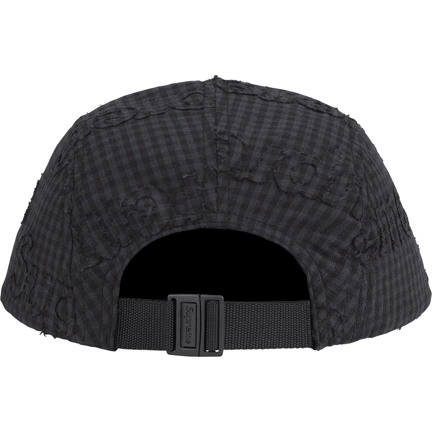 SUPREME MONOGRAM GINGHAM CAMP CAP-BLACK