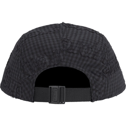 SUPREME MONOGRAM GINGHAM CAMP CAP-BLACK