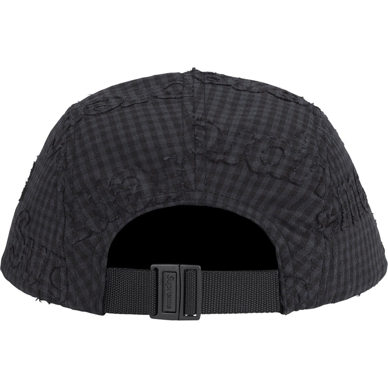 SUPREME MONOGRAM GINGHAM CAMP CAP-BLACK