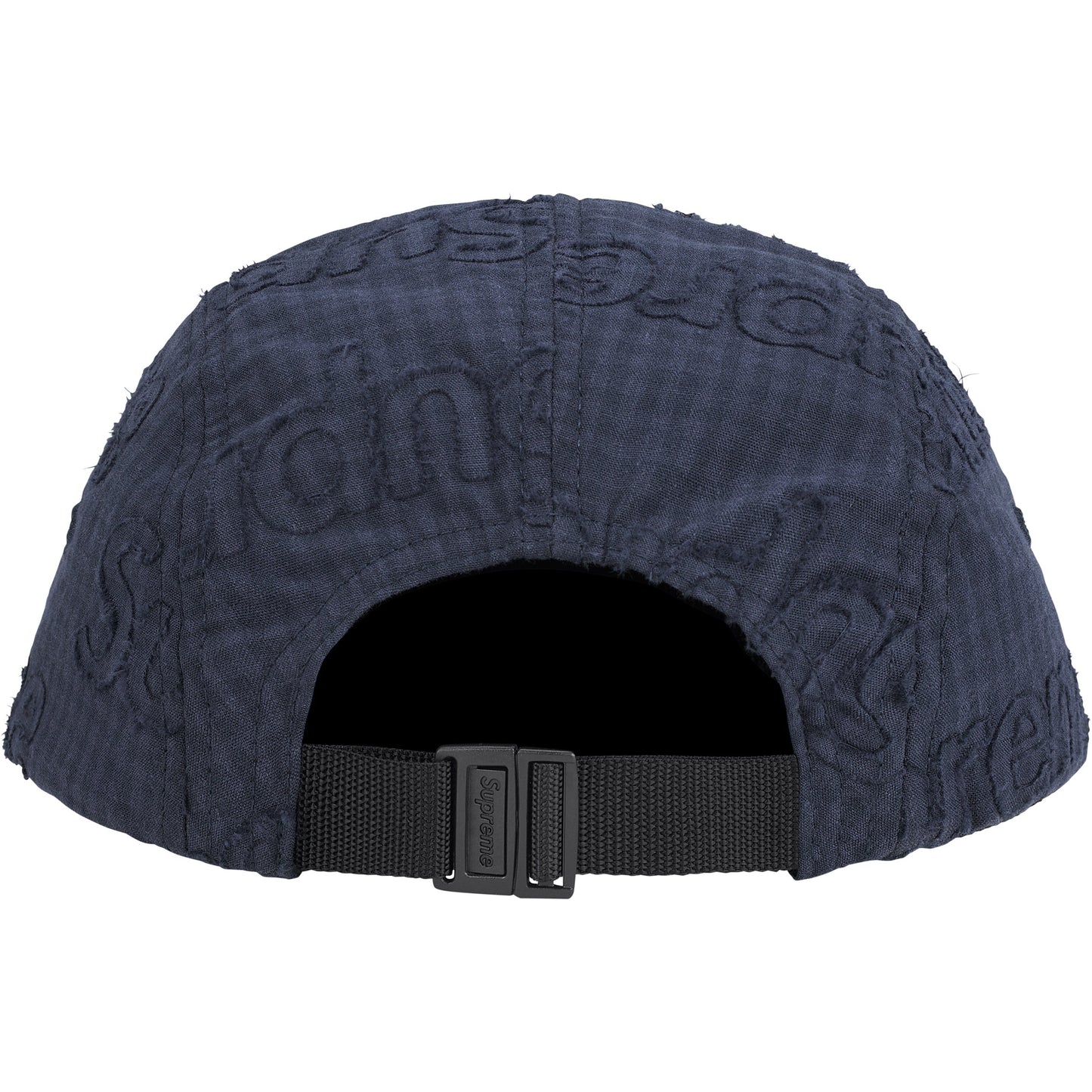 SUPREME MONOGRAM GINGHAM CAMP CAP-NAVY