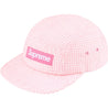 SUPREME MONOGRAM GINGHAM CAMP CAP-PINK