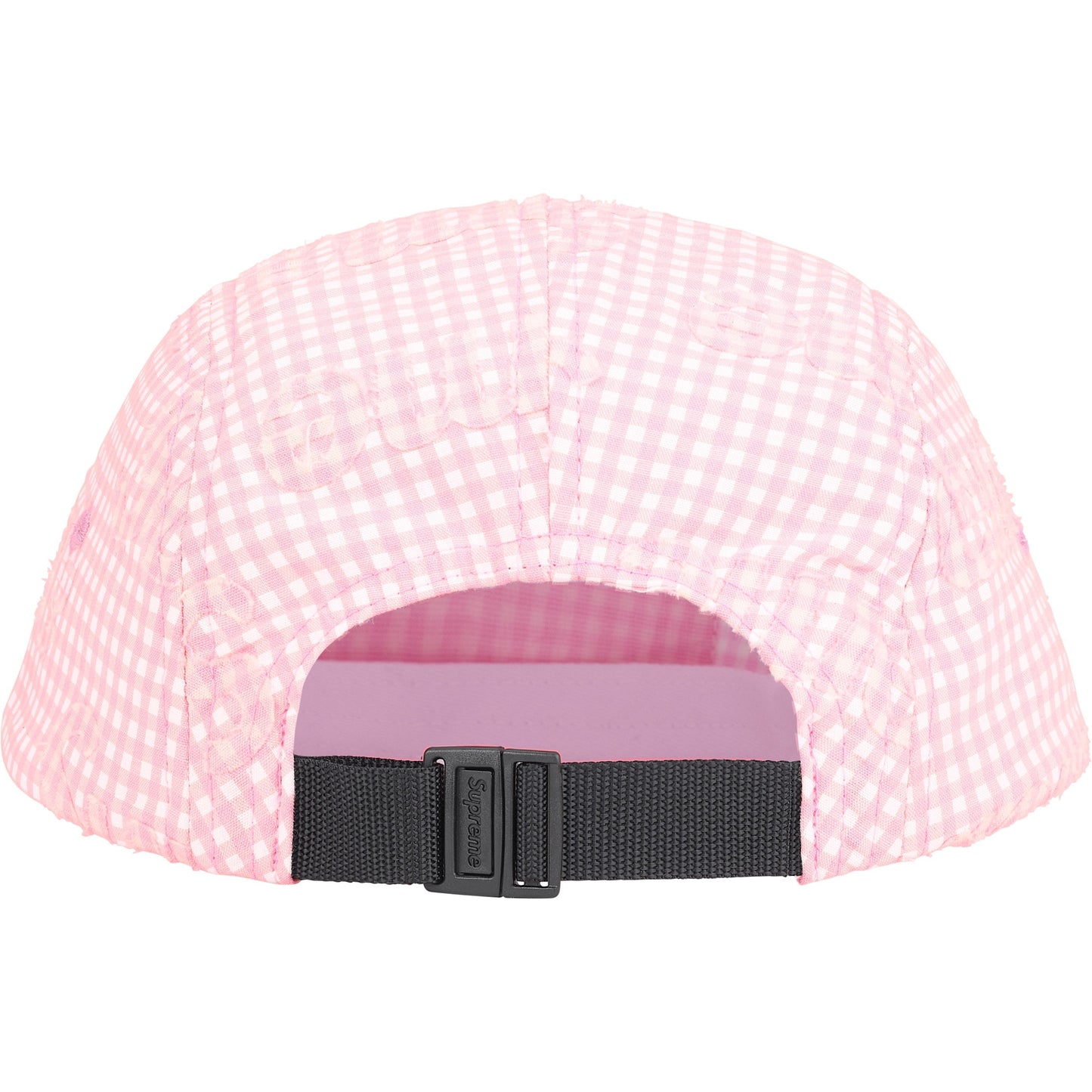 SUPREME MONOGRAM GINGHAM CAMP CAP-PINK
