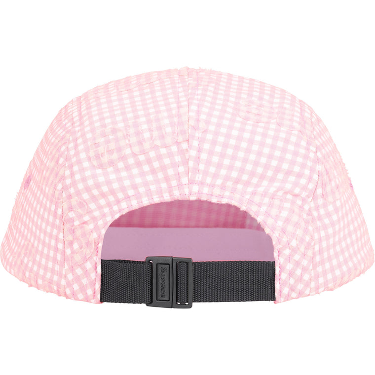 SUPREME MONOGRAM GINGHAM CAMP CAP-PINK