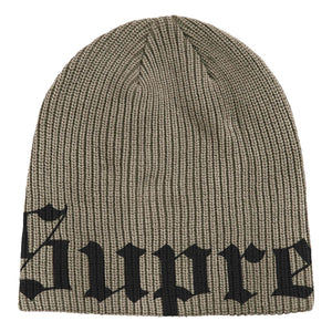 SUPREME OLD ENGLISH PRINTED BEANIE-OLIVE