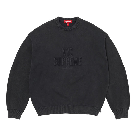 SUPREME OVERDYED RAISED SWEATER-BLACK