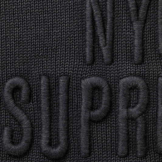 SUPREME OVERDYED RAISED SWEATER-BLACK
