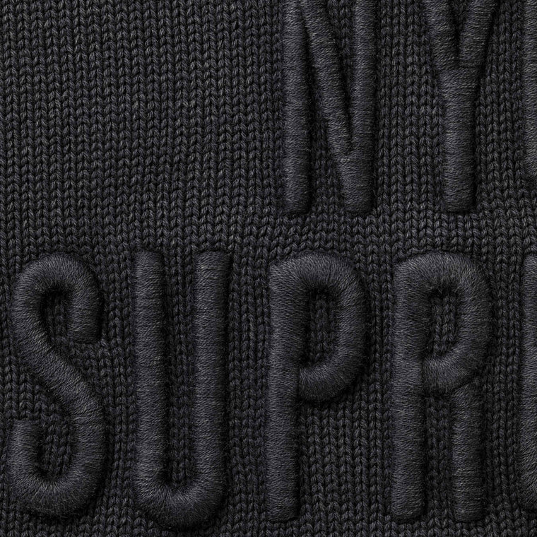 SUPREME OVERDYED RAISED SWEATER-BLACK