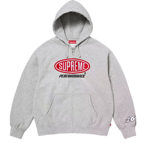 SUPREME PERFORMANCE ZIP UP HOODED SWEATSHIRT-GREY