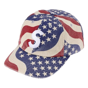 SUPREME PIGMENT COATED S LOGO 6-PANEL-FLAG