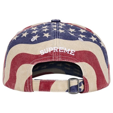 SUPREME PIGMENT COATED S LOGO 6-PANEL-FLAG