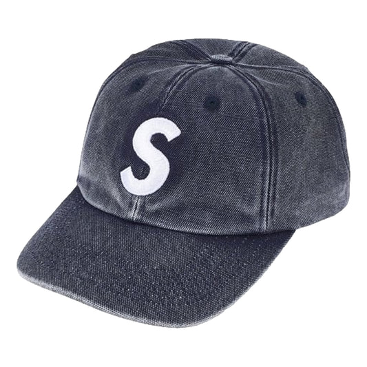 SUPREME PIGMENT COATED S LOGO 6-PANEL-NAVY