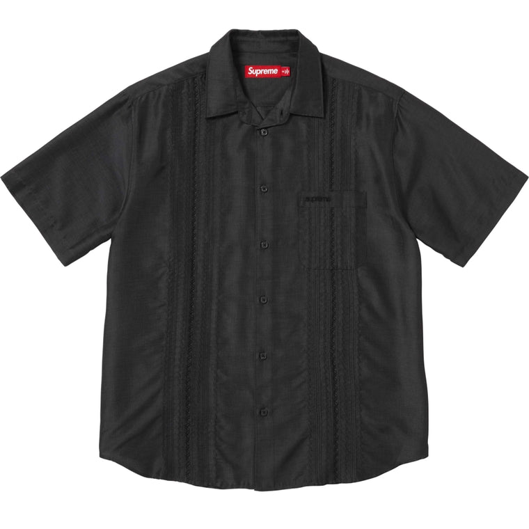 SUPREME PINTUCK S/S SHIRT-BLACK