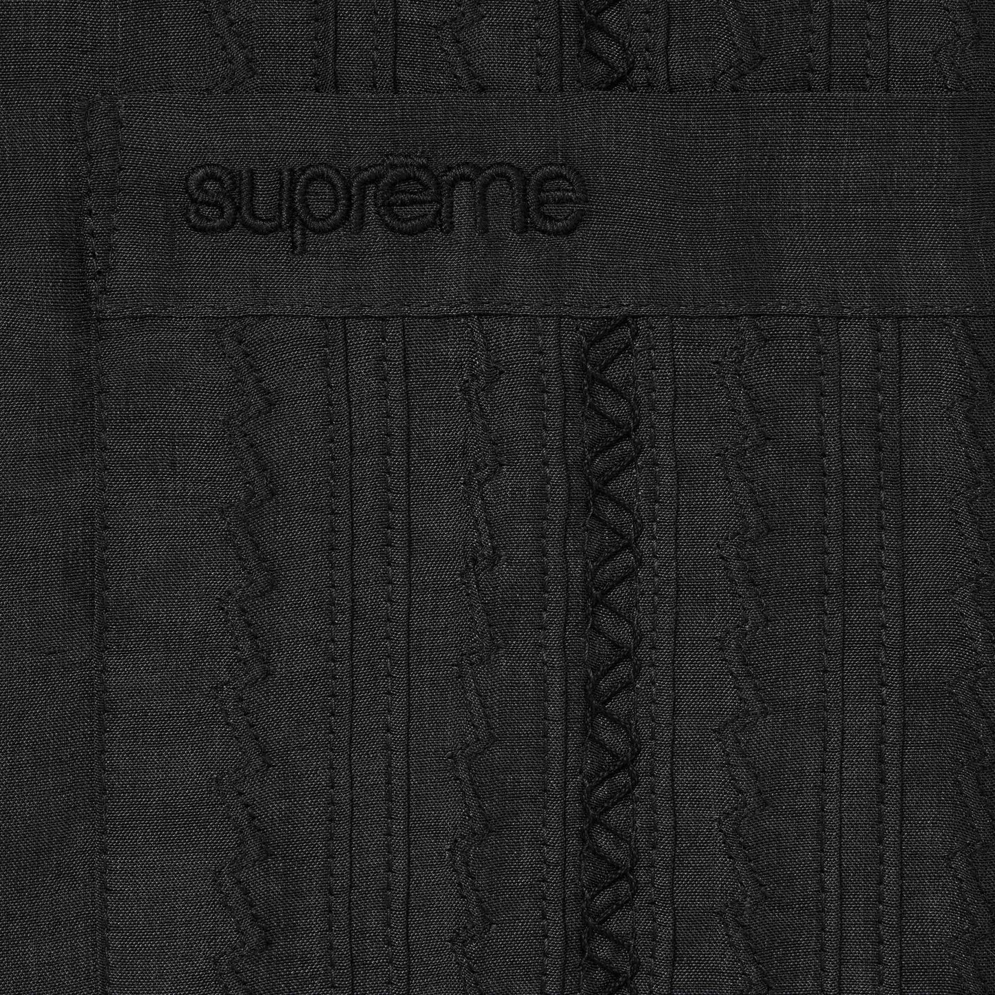 SUPREME PINTUCK S/S SHIRT-BLACK