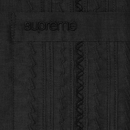 SUPREME PINTUCK S/S SHIRT-BLACK