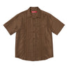 SUPREME PINTUCK S/S SHIRT-BROWN