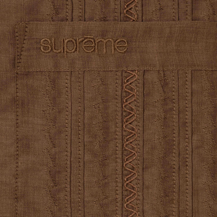 SUPREME PINTUCK S/S SHIRT-BROWN