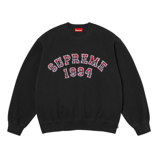 SUPREME PLAID ARC CREWNECK-BLACK