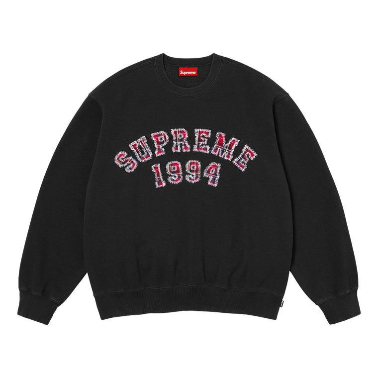 SUPREME PLAID ARC CREWNECK-BLACK