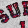 SUPREME PLAID ARC CREWNECK-HEATHER GREY