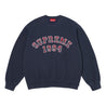SUPREME PLAID ARC CREWNECK-NAVY
