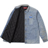 SUPREME QUILTED LINED DENIM SNAP SHIRT-DIRTY INDIGO