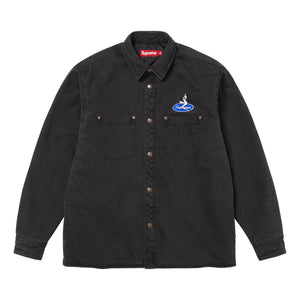 SUPREME QUILTED LINED DENIM SNAP SHIRT-WASHED BLACK