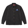 SUPREME QUILTED LINED DENIM SNAP SHIRT-WASHED BLACK