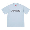 SUPREME RAISED SCRIPT S/S TOP-BLUE