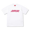 SUPREME RAISED SCRIPT S/S TOP-WHITE