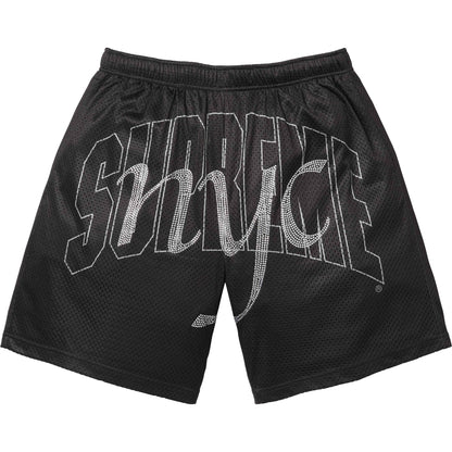 SUPREME RHINESTONE MESH SHORT-BLACK