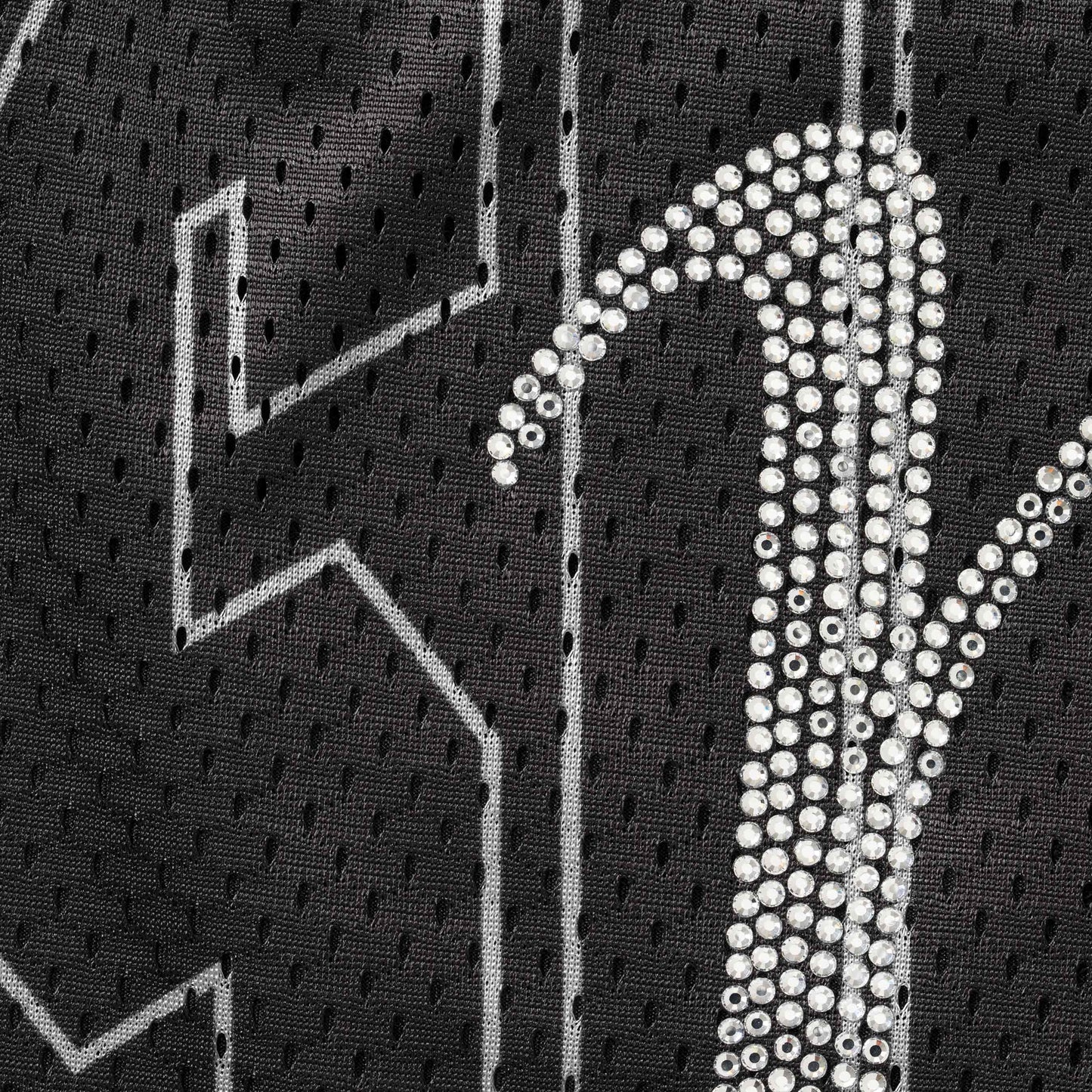 SUPREME RHINESTONE MESH SHORT-BLACK