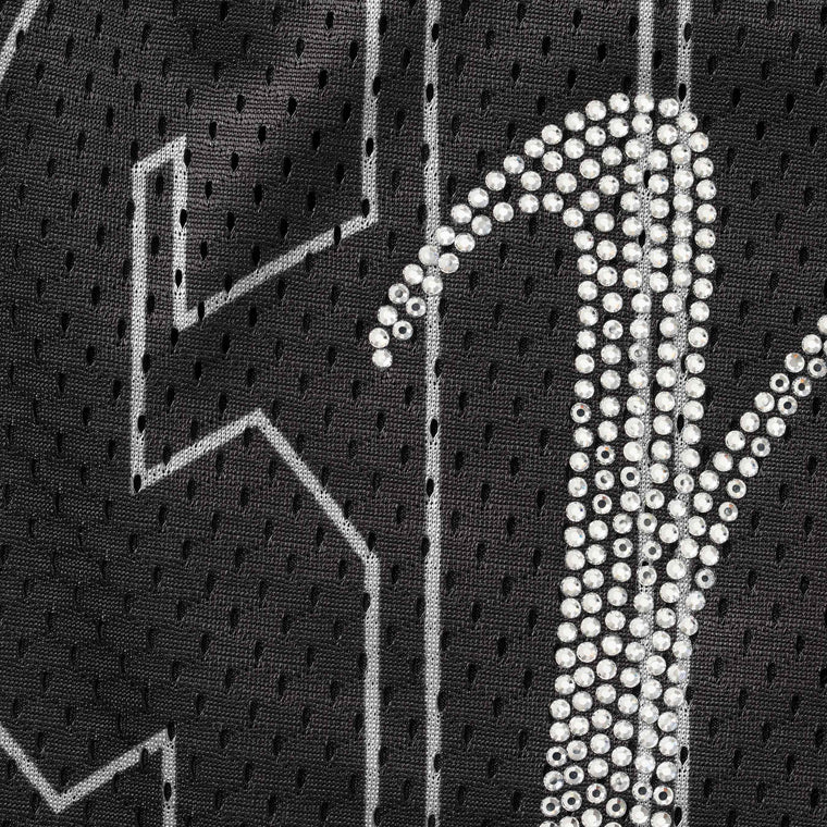 SUPREME RHINESTONE MESH SHORT-BLACK