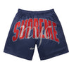 SUPREME RHINESTONE MESH SHORT-NAVY
