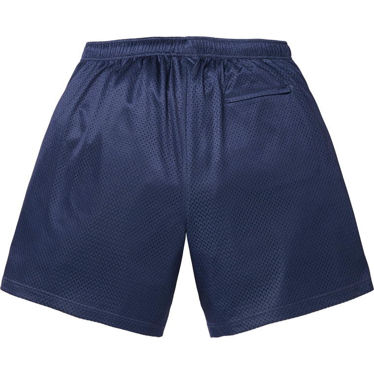 SUPREME RHINESTONE MESH SHORT-NAVY