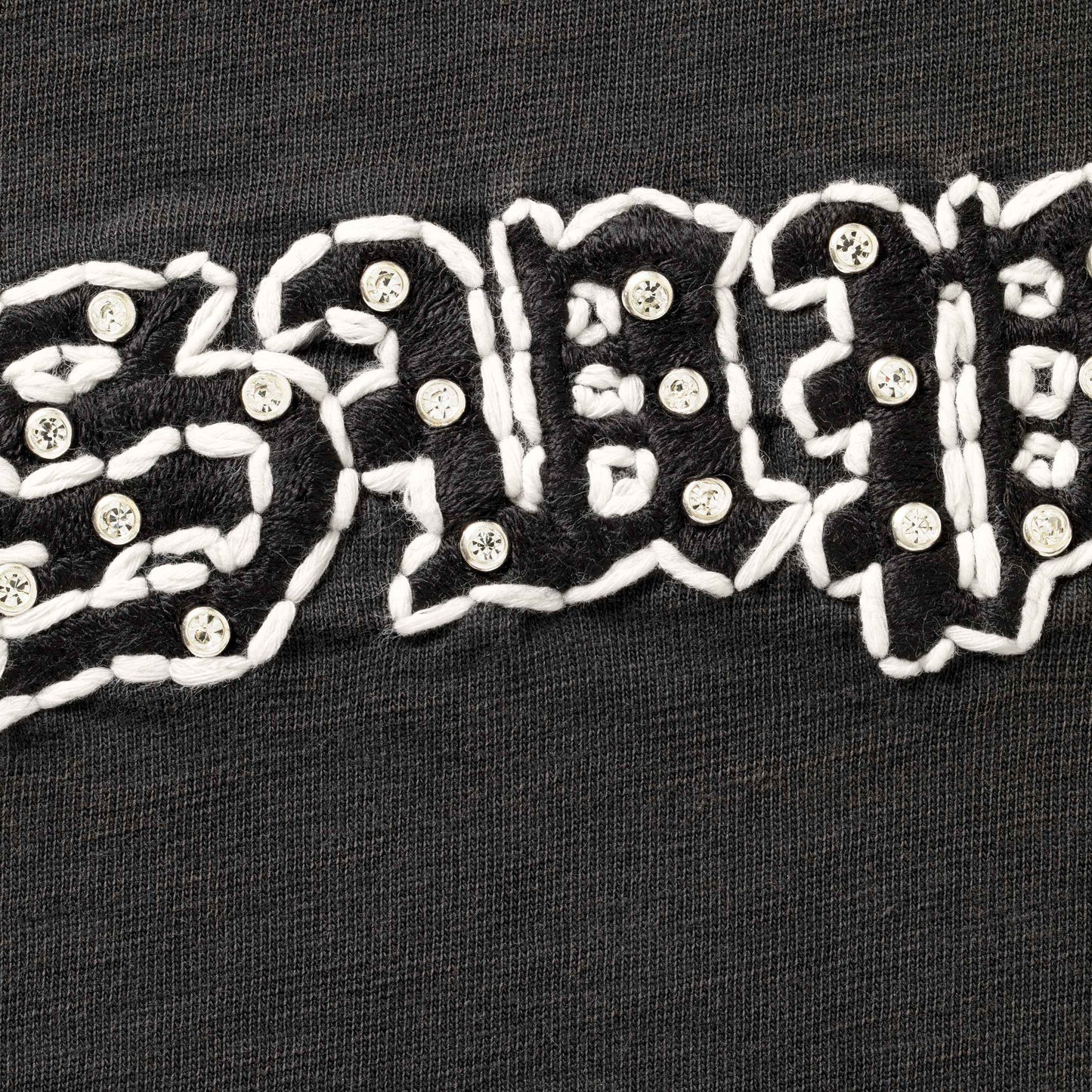 SUPREME RHINESTONE RAGLAN S/S TOP-BLACK