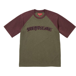 SUPREME RHINESTONE RAGLAN S/S TOP-OLIVE