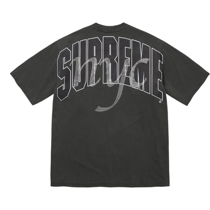 SUPREME RHINESTONE SCRIPT S/S TOP-BLACK