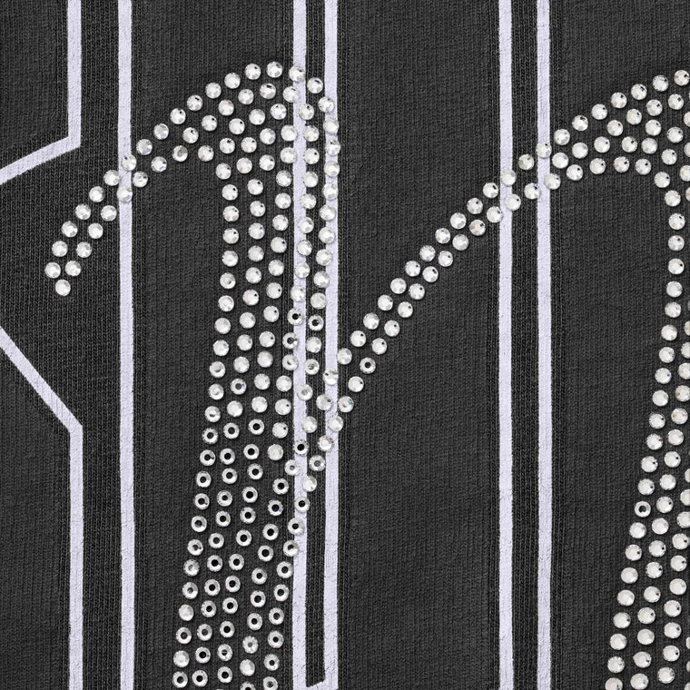 SUPREME RHINESTONE SCRIPT S/S TOP-BLACK
