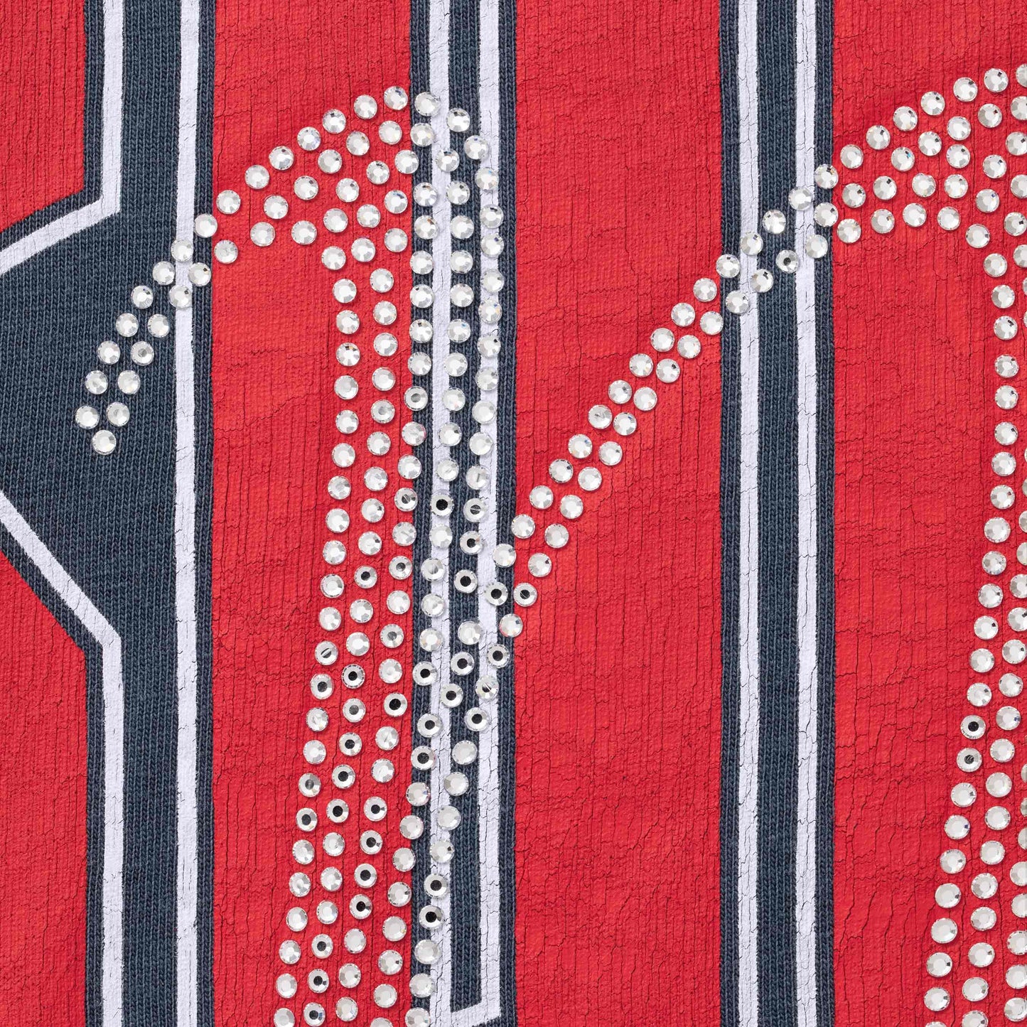 SUPREME RHINESTONE SCRIPT S/S TOP-NAVY